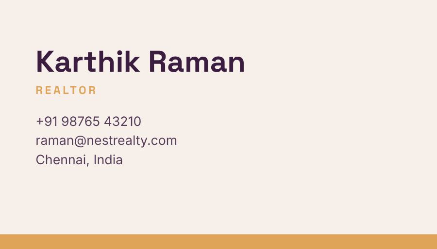 Plum Nest Realty Minimal Business Card — editable business template