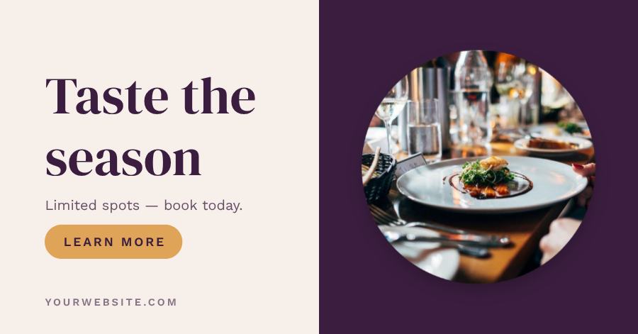 Plum New Menu Facebook Post — editable social media template