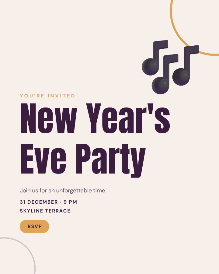 Plum New Year's Eve Party Post — editable events template