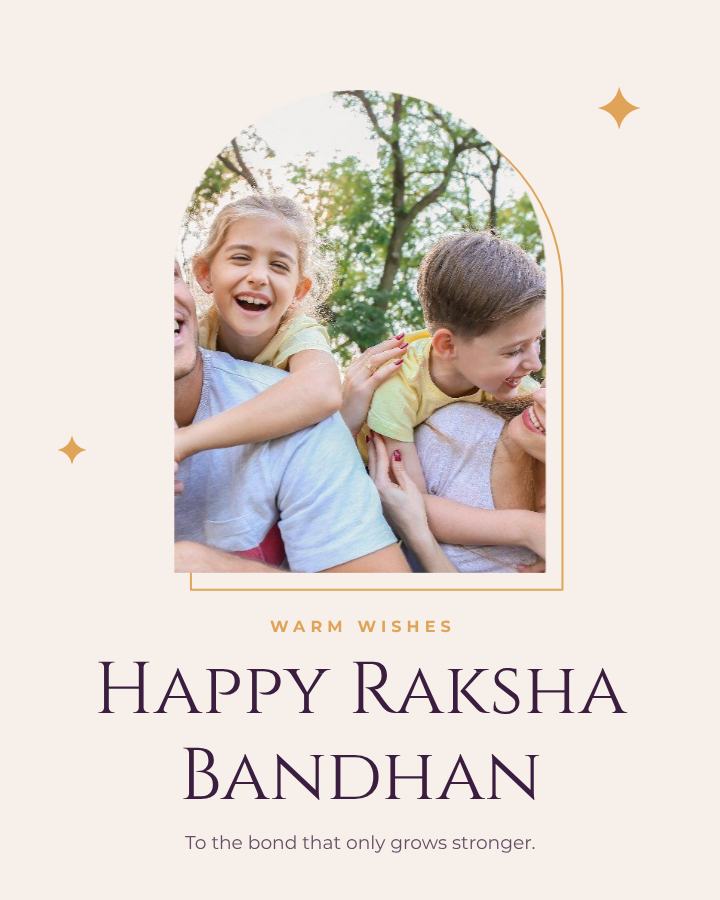 Plum Raksha Bandhan Greeting Post — editable festivals template