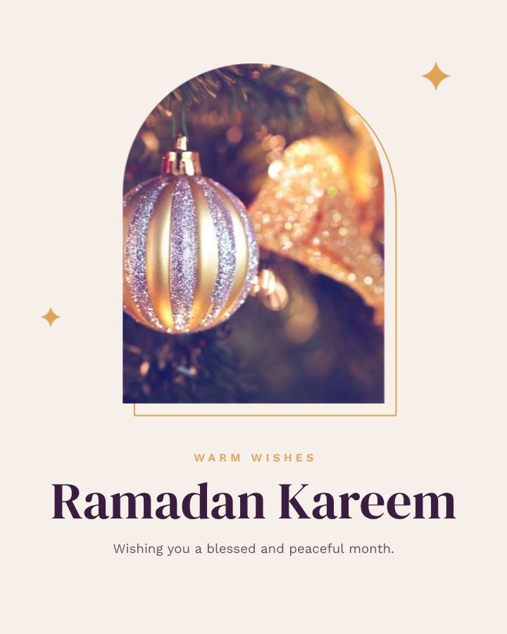 Plum Ramadan Greeting Post — editable festivals template