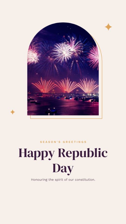Plum Republic Day Wishes Story — editable festivals template
