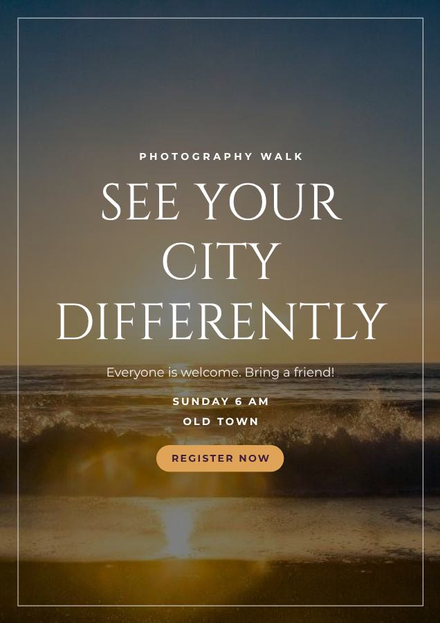 Plum See your city differently Poster — editable marketing template