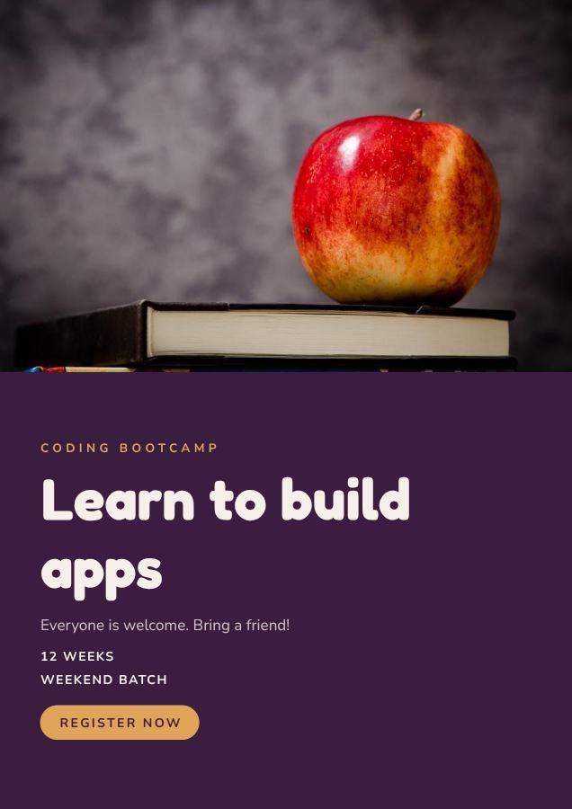 Plum Split Learn to build apps Poster — editable marketing template