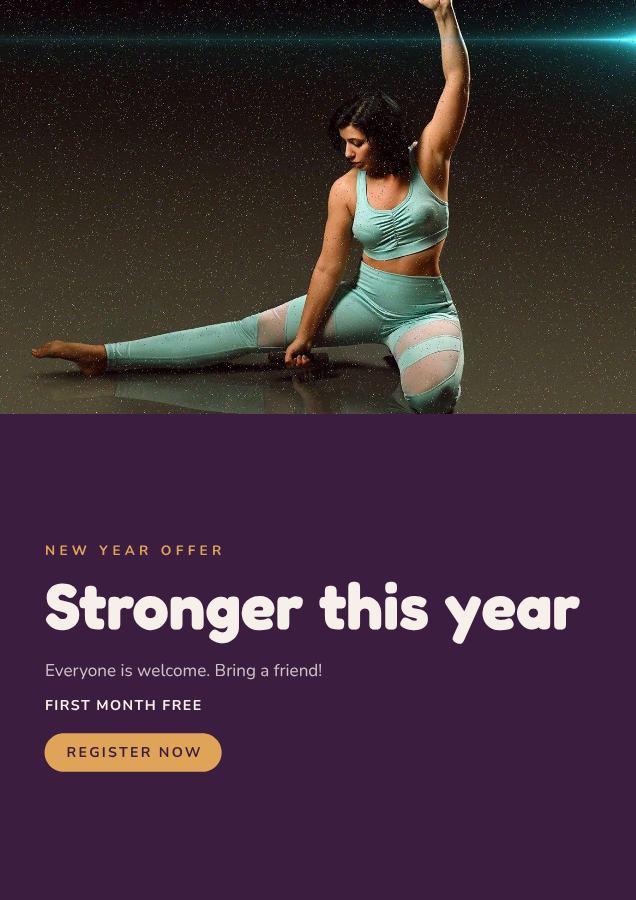 Plum Split Stronger this year Poster — editable marketing template