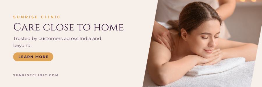 Plum Sunrise Clinic Website Banner — editable marketing template