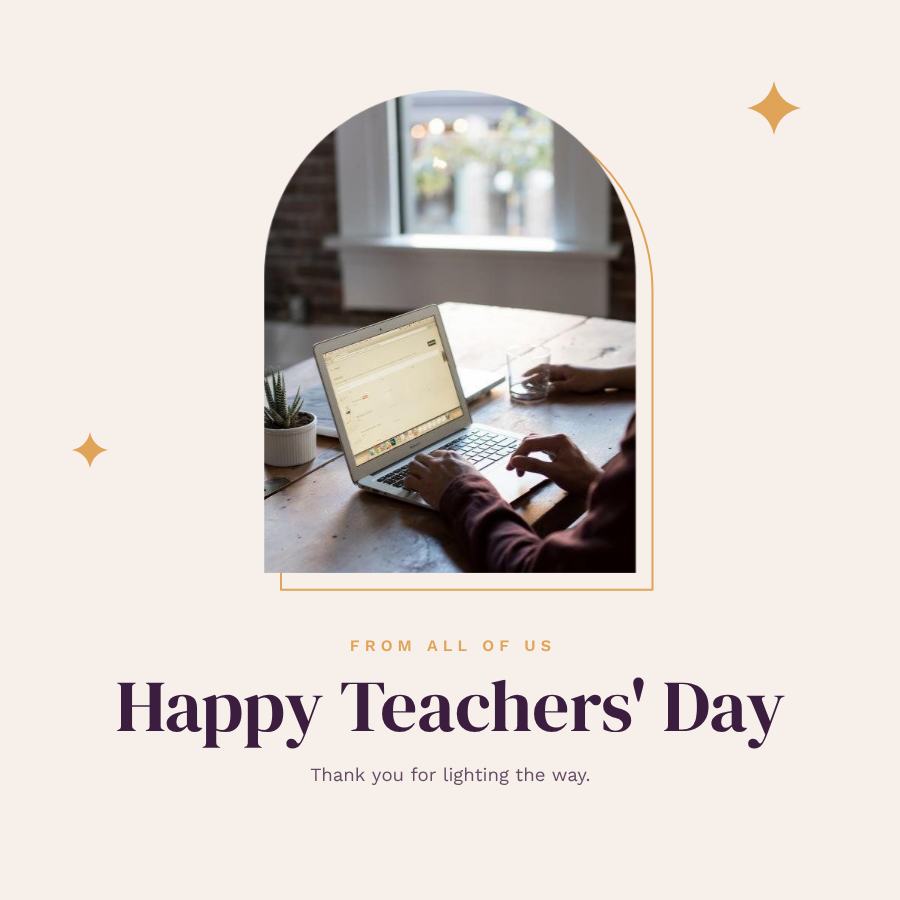 Plum Teachers' Day Business Wishes Post — editable festivals template