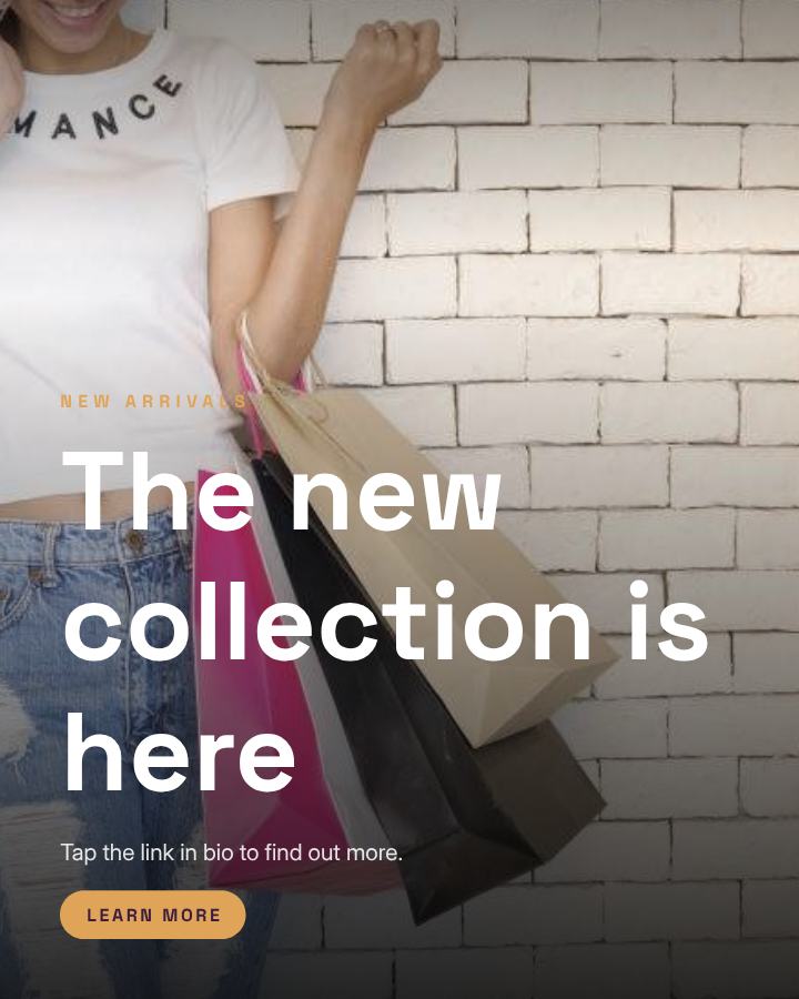 Plum The new collection is here Announcement Post — editable social media template