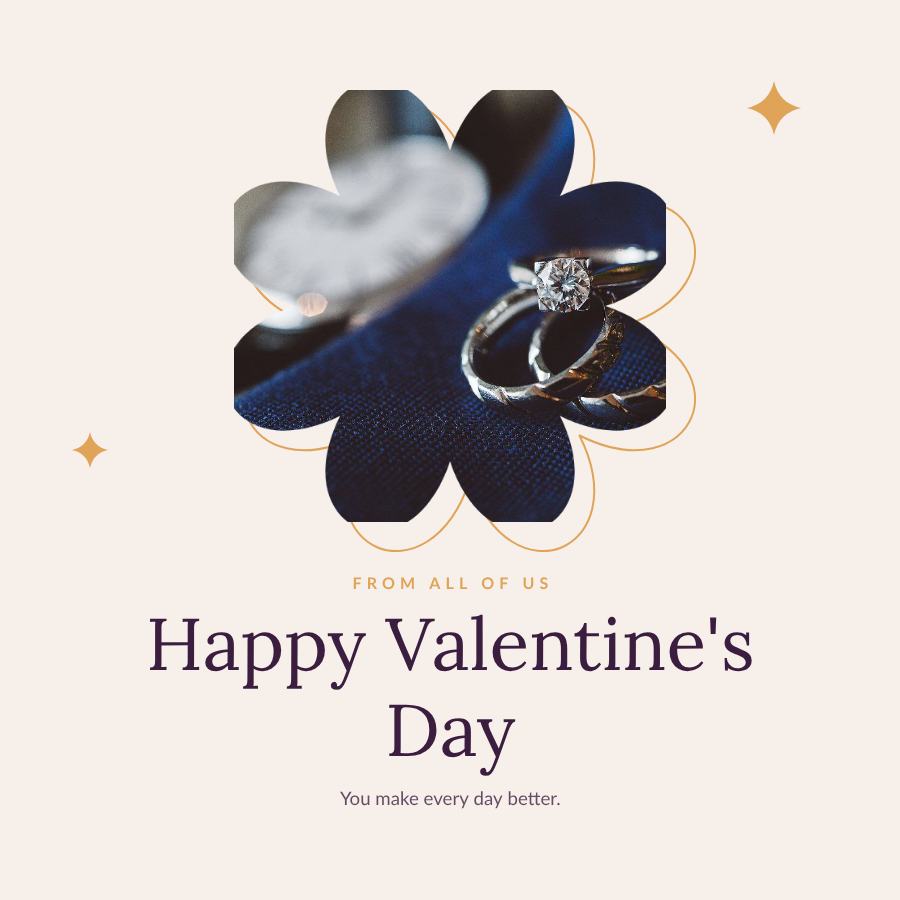 Plum Valentine's Day Business Wishes Post — editable festivals template