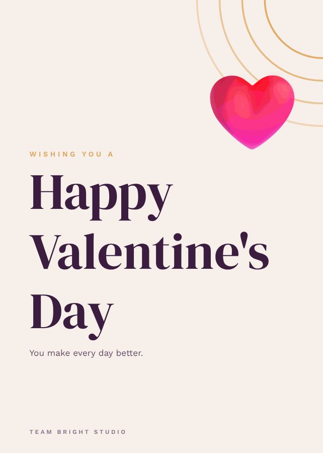 Plum Valentine's Day Greeting Card — editable festivals template