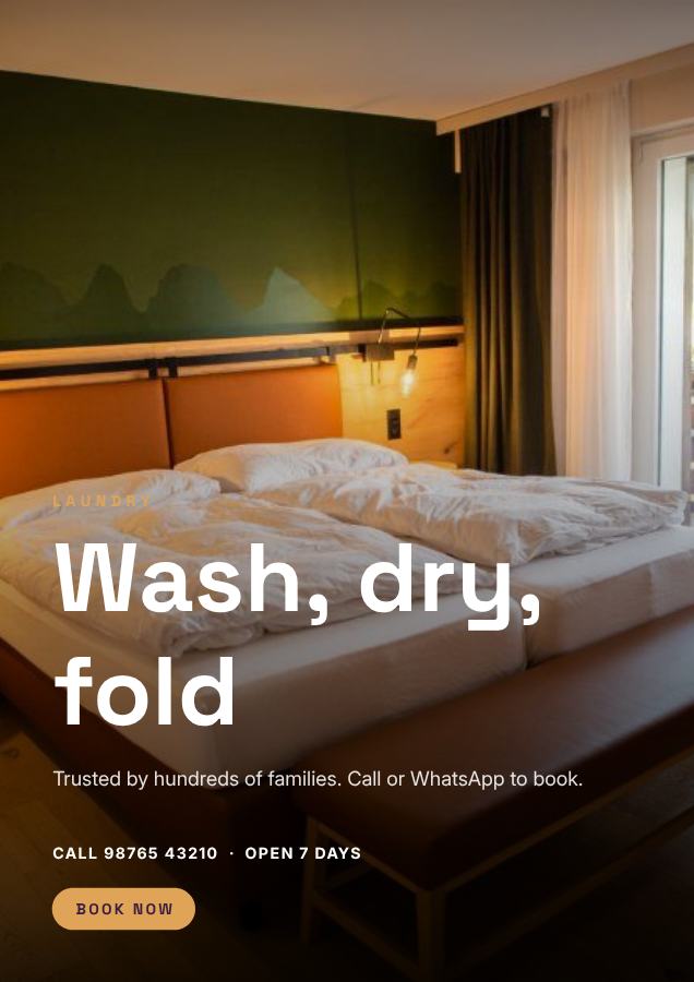 Plum Wash, dry, fold Laundry Flyer Print — editable business template