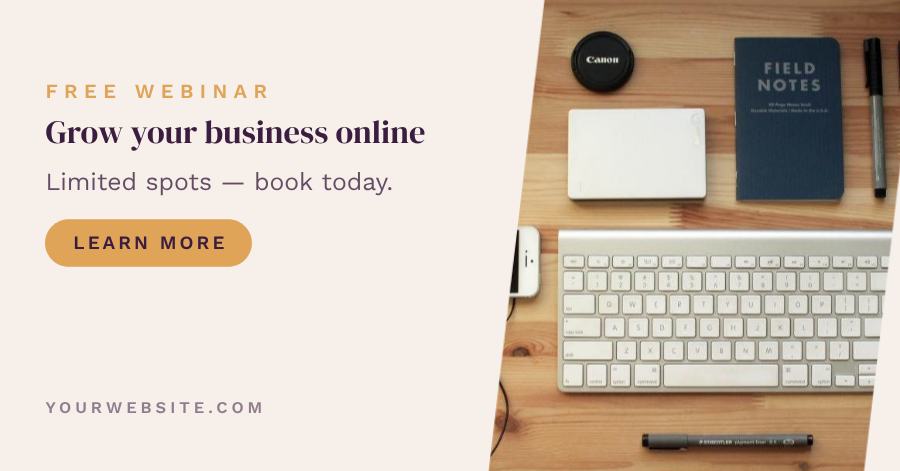 Plum Wide Free Webinar Facebook Post — editable social media template