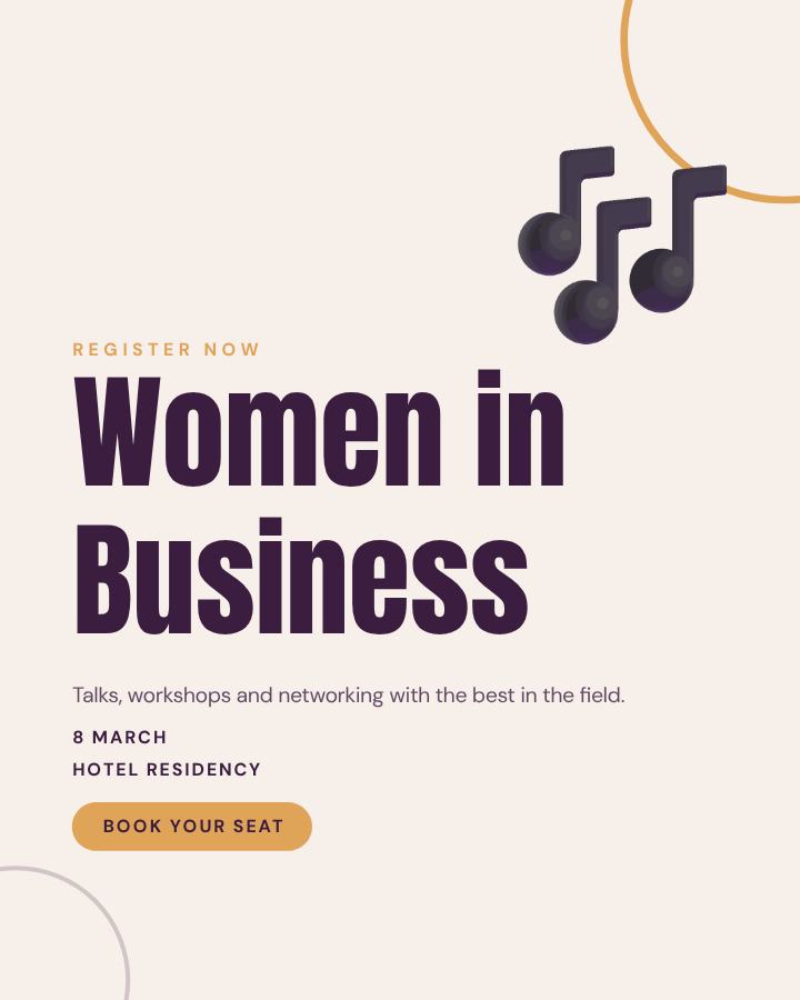 Plum Women in Business Post — editable events template