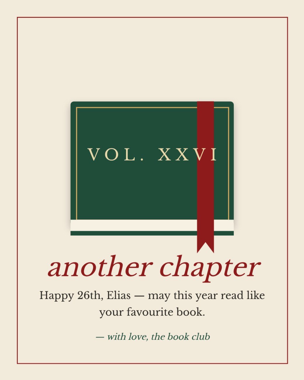 Poetcore Another Chapter Birthday — editable birthday template