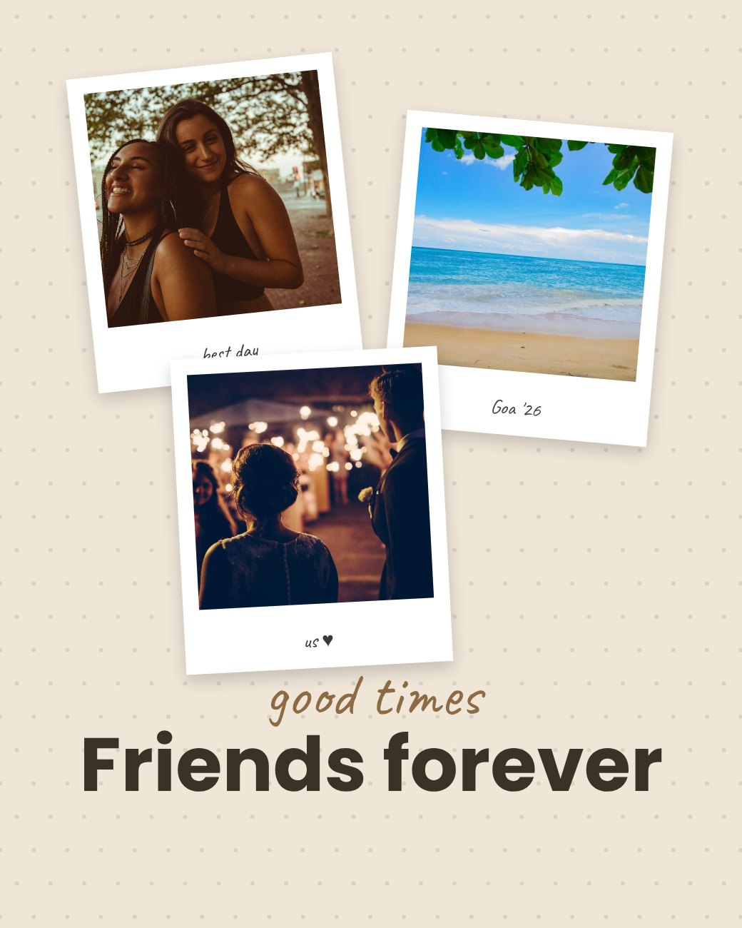 Polaroid Memories Frame — editable photo collage template