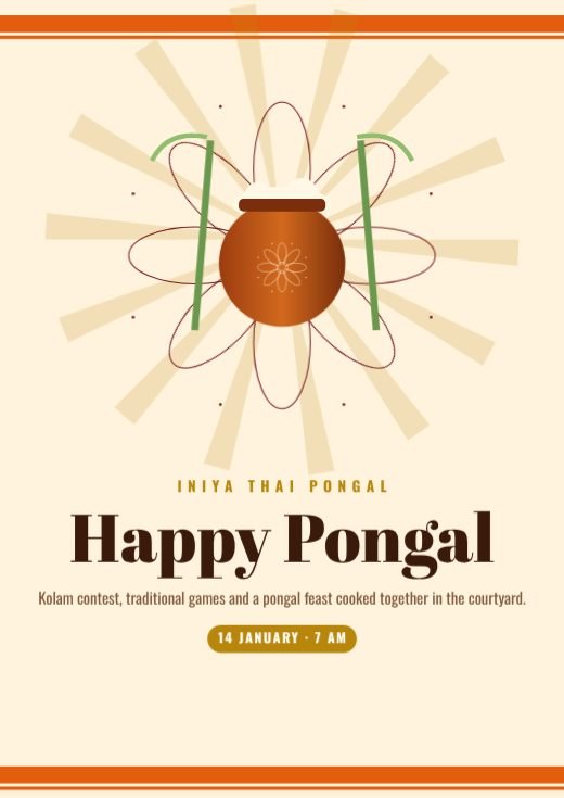 Pongal Celebration Poster template