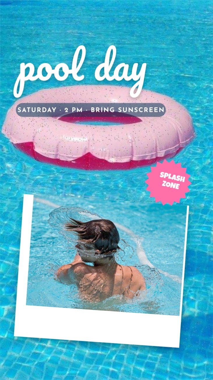 Pool Day Summer Story — editable social media template