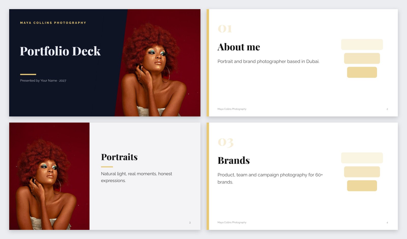 Portfolio Deck Presentation — editable business template