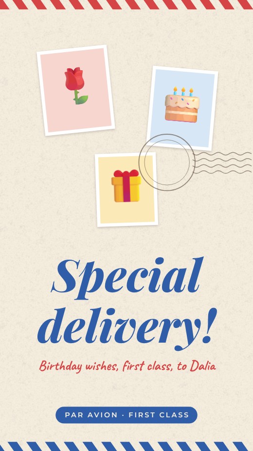 Postage Stamps Special Delivery Story — free design template