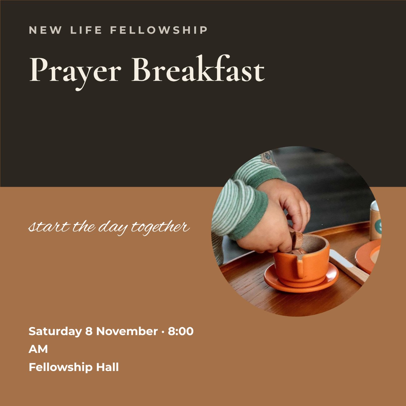 Prayer Breakfast Church Post — editable events template