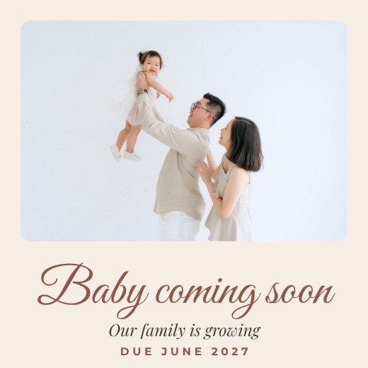 Pregnancy Announcement Post — free baby shower invitation template