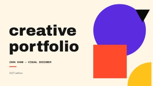 Primary Shapes Creative Portfolio Deck template