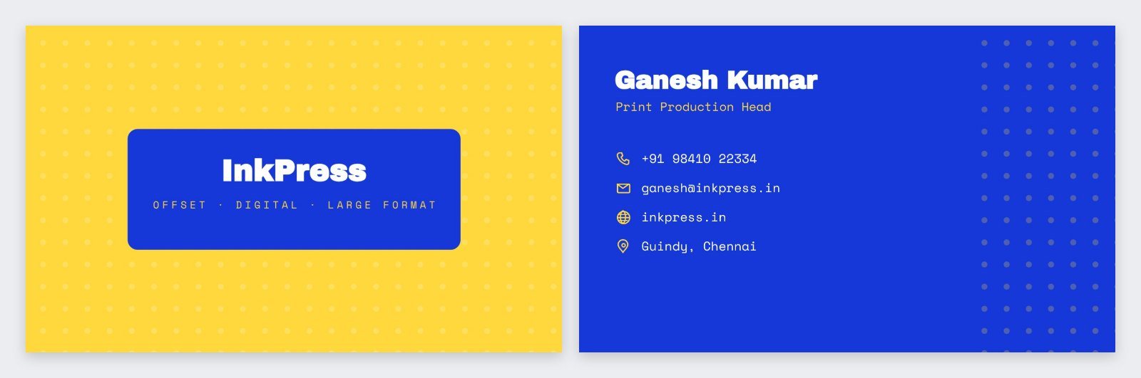 Printing Press Pattern Card — editable business template