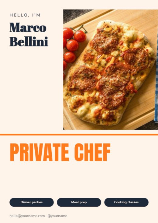 Private Chef Personal Brand Poster template