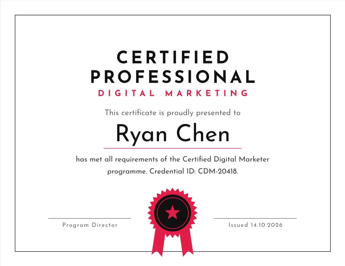 Professional Certification — editable certificates template