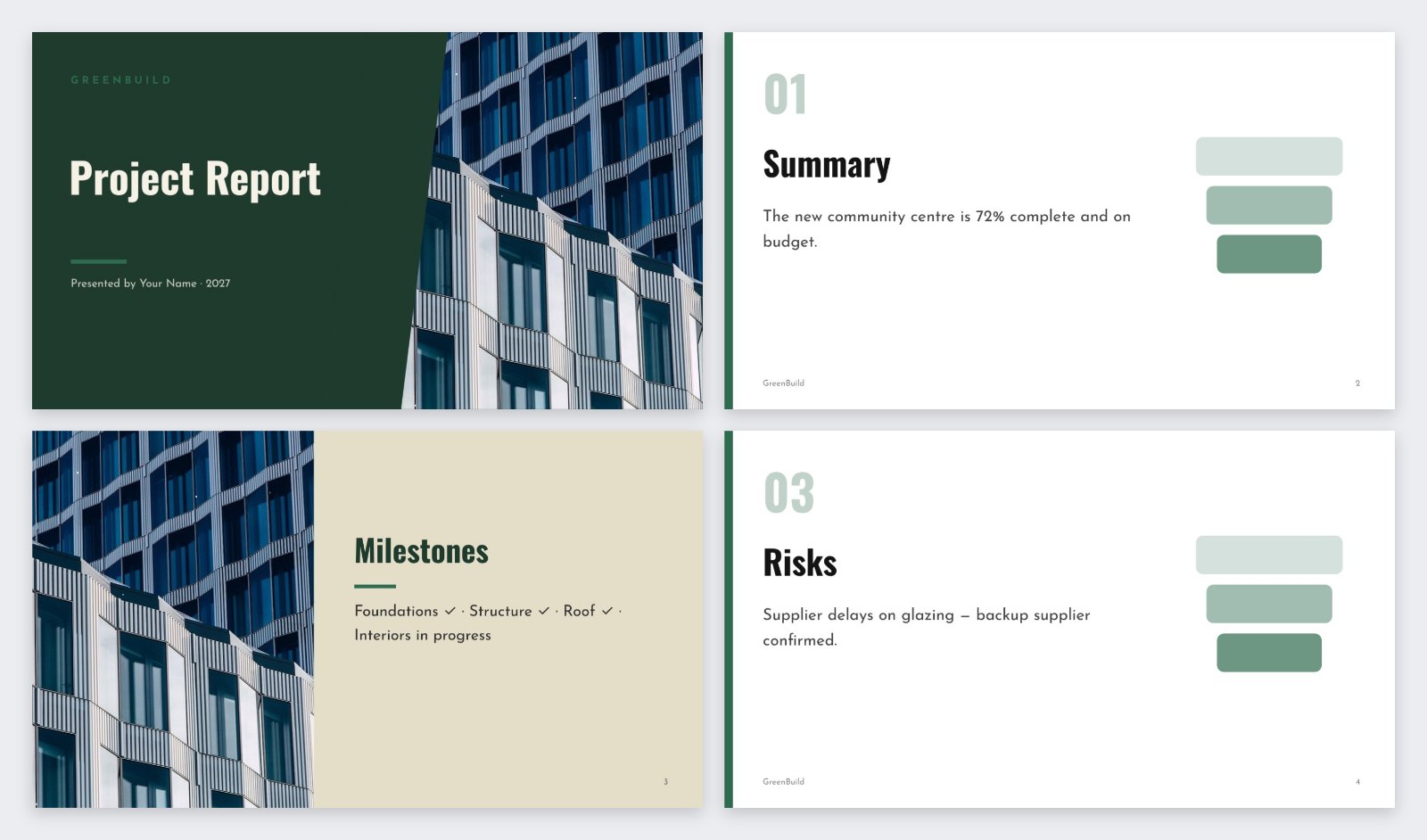 Project Report Presentation — editable business template