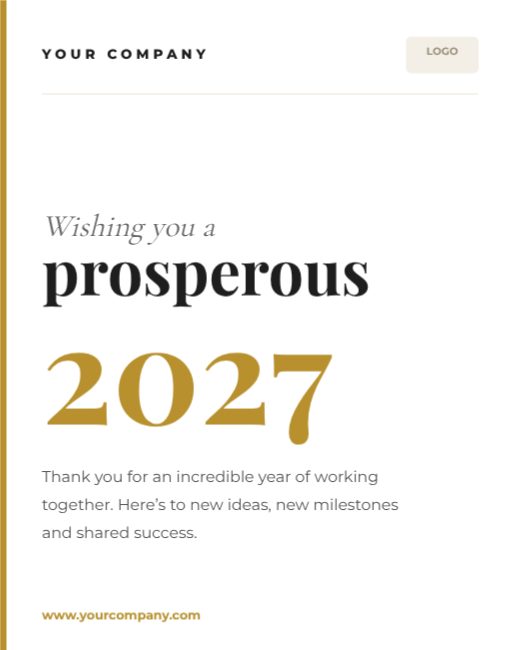 Prosperous 2027 Corporate Greeting — free New Year design template