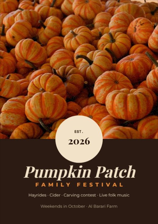 Pumpkin Patch Festival Mini Poster — free Halloween design template