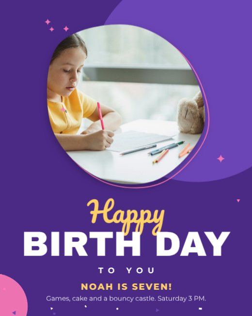 Purple Blob Birthday Post