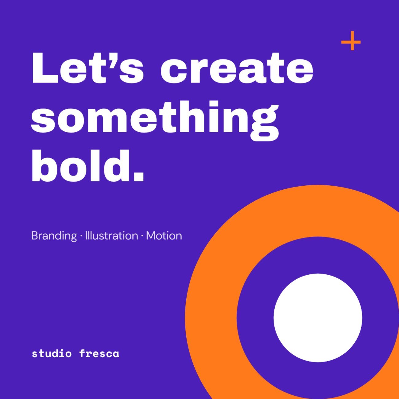 Purple Orange Bold Studio Post — editable social media template