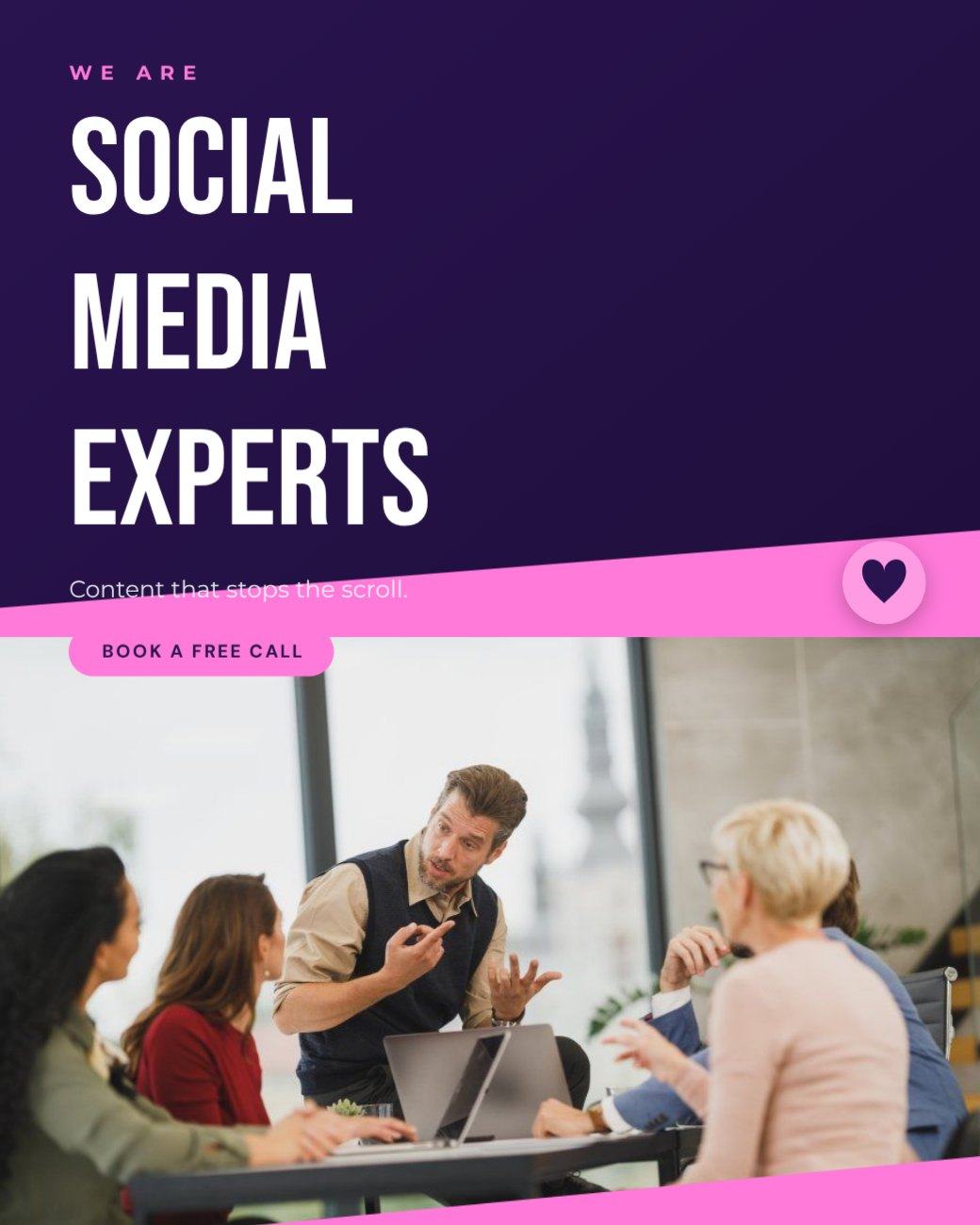 Purple Social Media Agency Post — editable marketing template