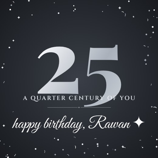 Quarter Century Silver 25 Post — free design template