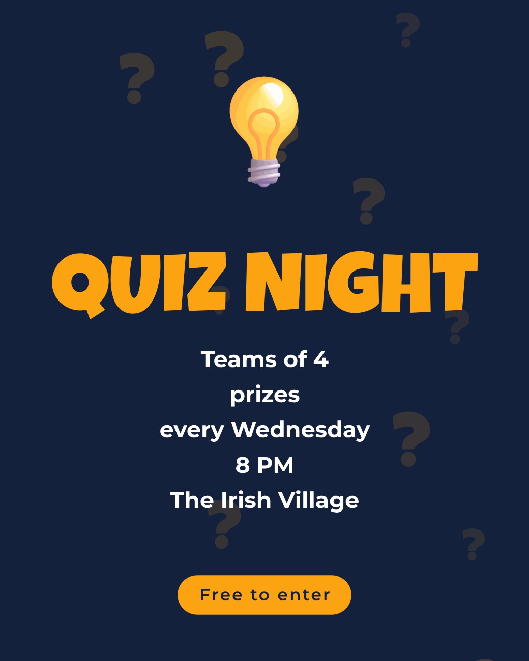 Trivia Night Font Quiz Night Poster — Free Template | Magical Touch Design