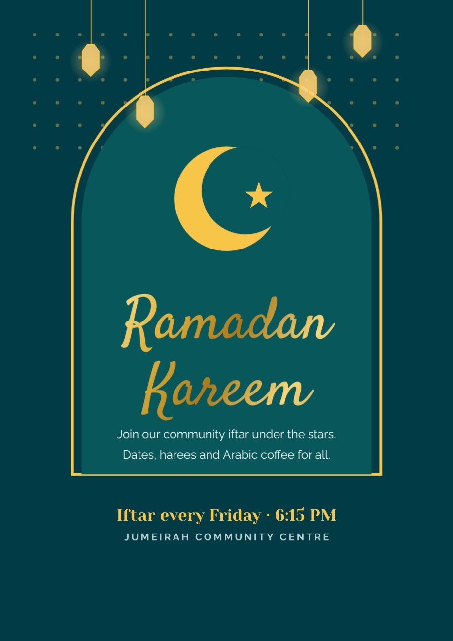 Ramadan Iftar Night Poster — editable festivals template