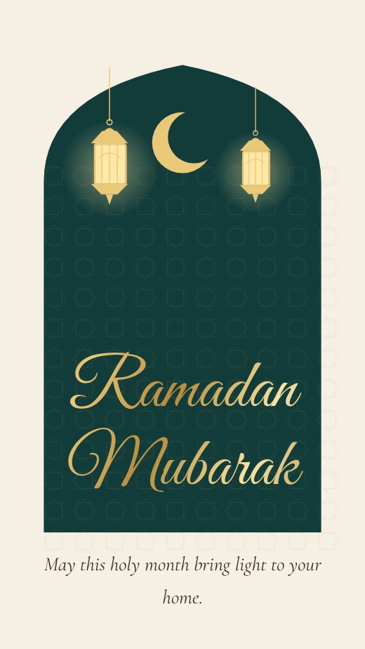 Ramadan Mubarak Arch Story — free Eid & Ramadan design template