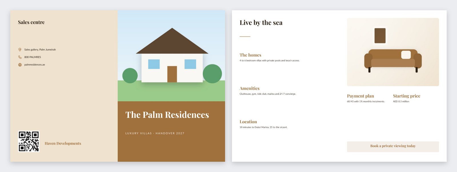 Real Estate Project Bifold Brochure — editable marketing template