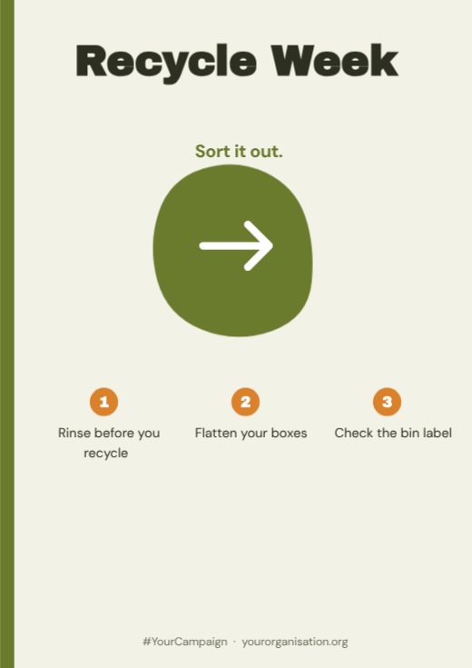 Recycle Week Awareness Poster template
