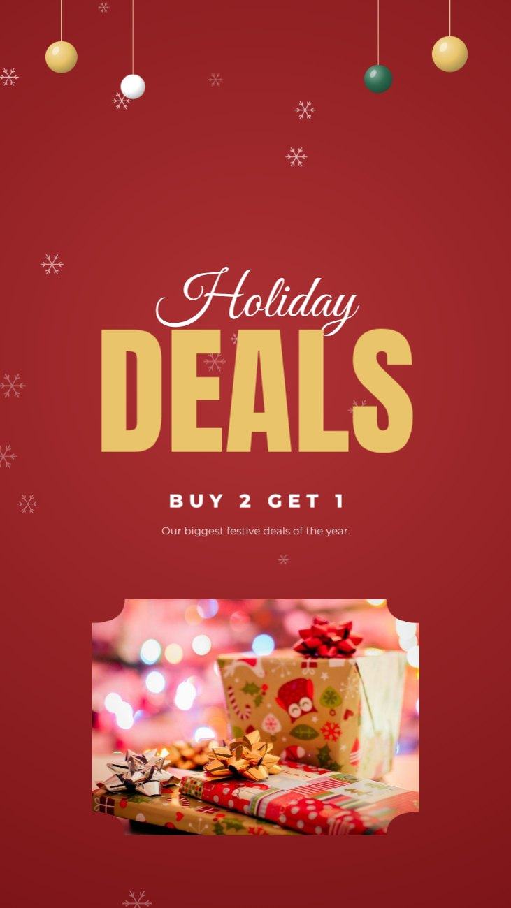Red Christmas Sale Story — editable festivals template