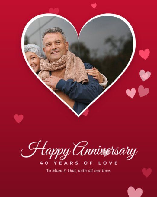 Red Heart Anniversary Post