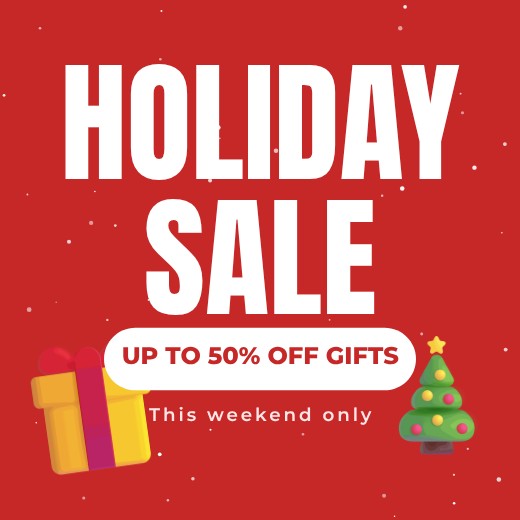 Red Holiday Sale Post — free Christmas design template