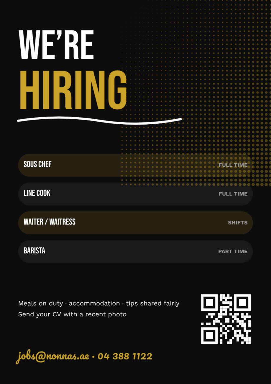 Restaurant Hiring Flyer — editable marketing template