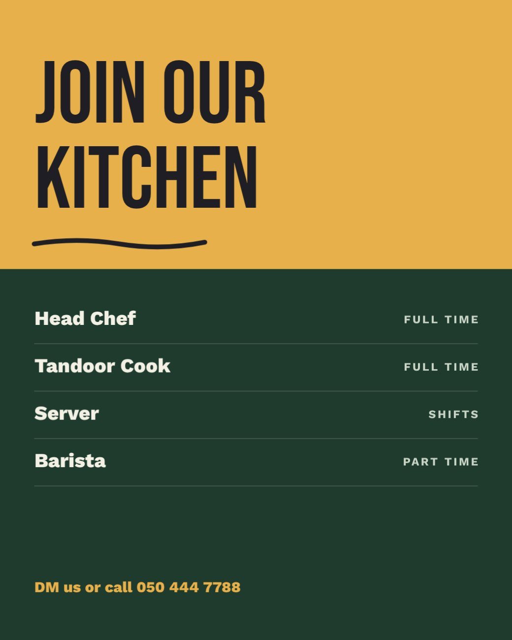 Restaurant Hiring Post — editable social media template
