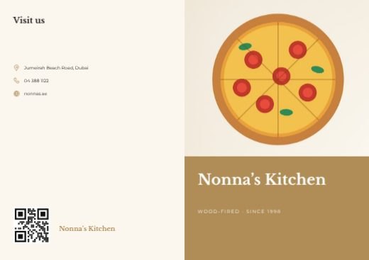 Restaurant Menu Bifold Brochure template