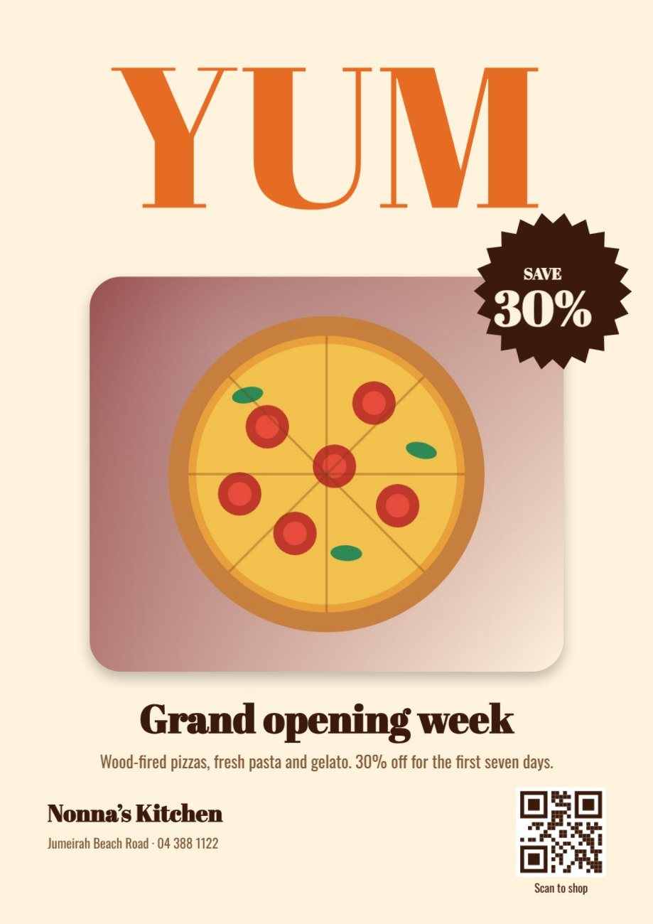 Restaurant Opening Poster — editable marketing template