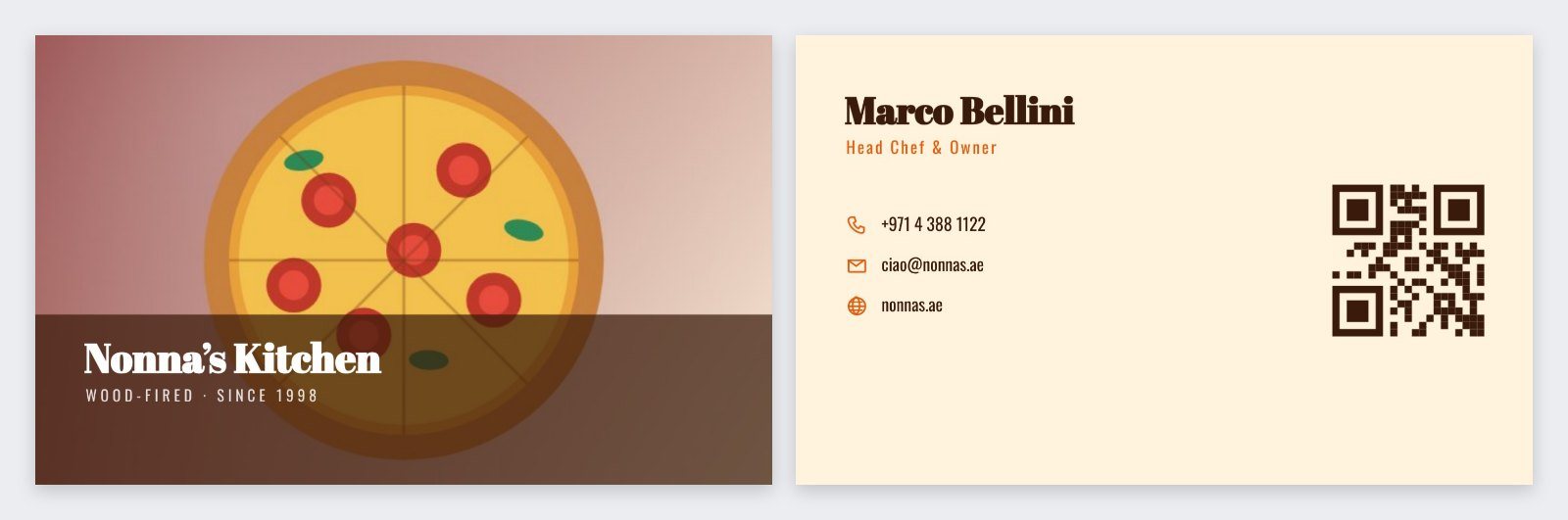 Restaurant Photo Card — editable business template