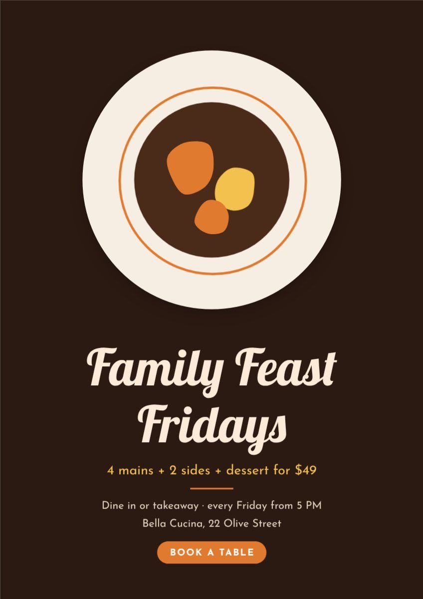 Restaurant Promo Flyer — editable marketing template